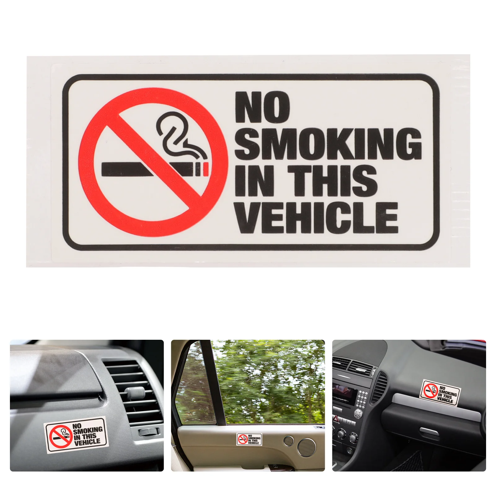 6-delige niet-roken sticker dit voertuig applique waarschuwingsbord koperen plaat stickers sticker voor auto