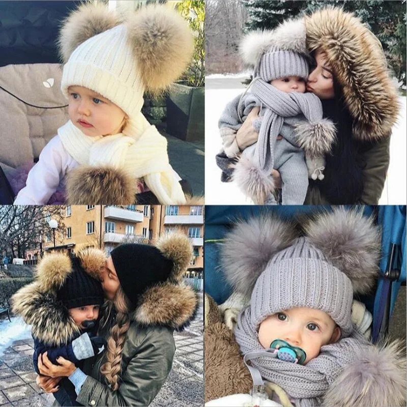 0-3 Years Older Embroidered Name Double Pom Pom Hat Kids Baby Shower Gift Winter Hat Personalized Beanie Baby Hat