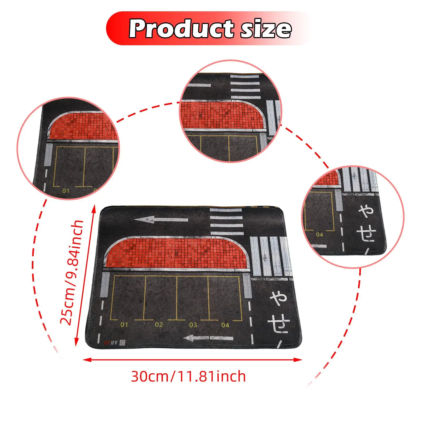 1/64 Parking Lot Mouse Pad Mat Layout Educational Tool Anti Slip Rolled up Vehicle Scene Display Model Vehicle Parking Mouse Pad