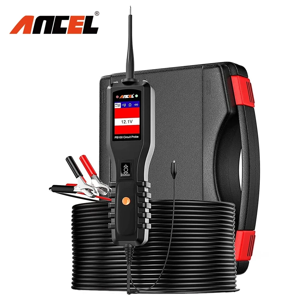 Ancel PB100 Car Battery Tester Power Probe Circuit Tester Kit 12V/24V Voltage Electrical Integrated Power System Diagnostic Tool