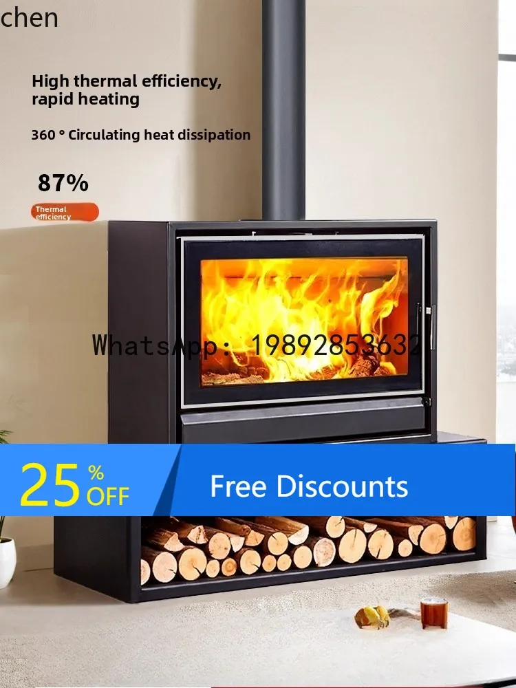 AB  Fireplace Built-in Villa Home Living Room Decorative Wood Burning Stove