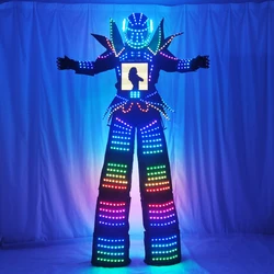 LED Stilt Light Emitting Robot Jumpsuit bar Nightclub Stage Dance Performance Led Luminous Led Robot Stilt Walker Costume