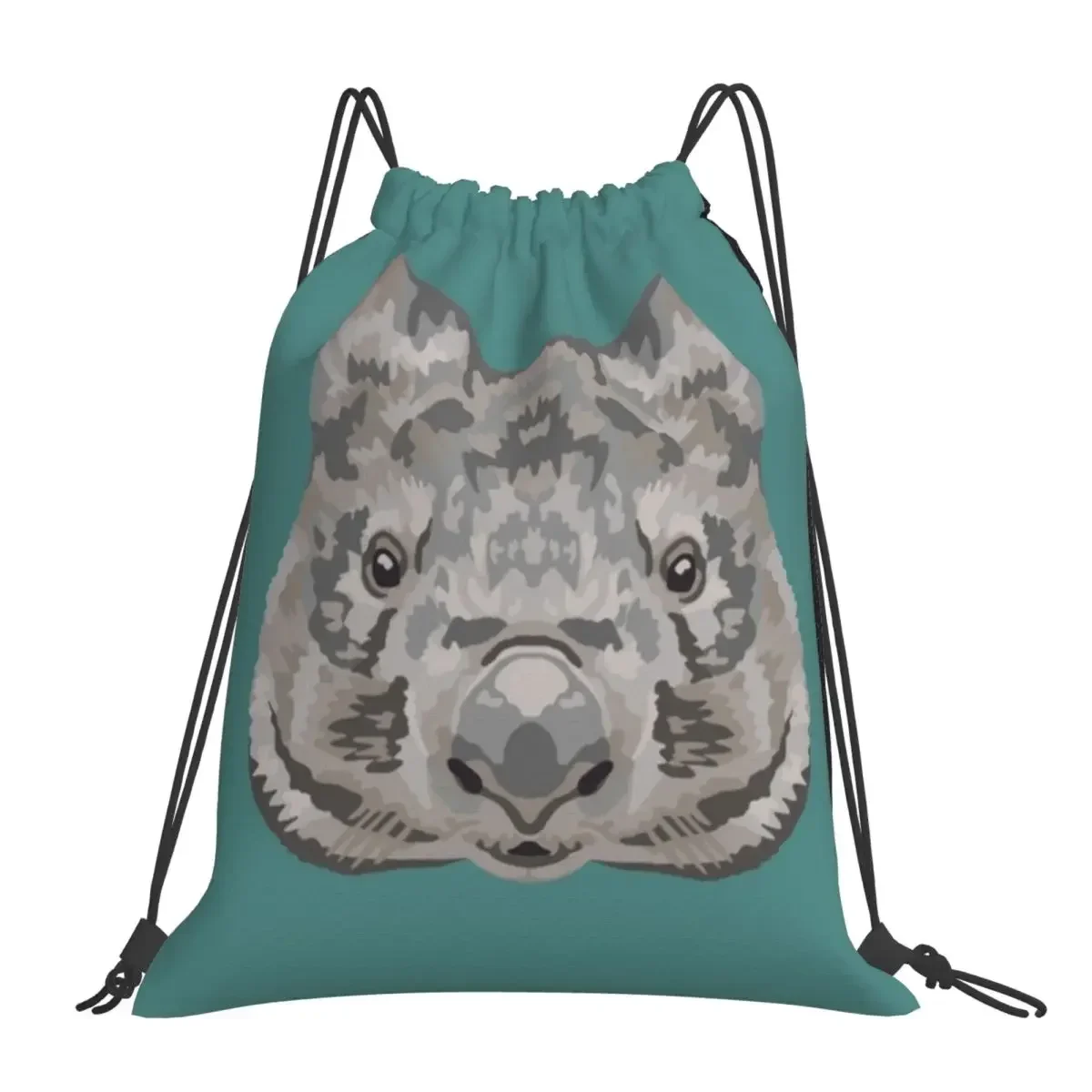

Common Wombat Face Backpacks Multi-function Drawstring Bags Drawstring Bundle Pocket Sports Bag Book Bags For Man Woman School