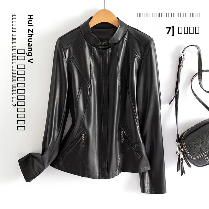   Ning 本革ジャケット レディース ショートスリーブ 2025 秋新作 シープスキン バイクジャケット 多用途 ビジネス カジュアル