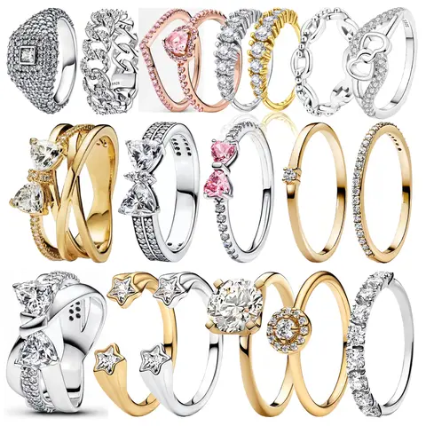 Bague de tempérament en argent Sterling 925, série de noël, amour papillon, étoile à cinq branches, incrustation de Zircon, à la mode