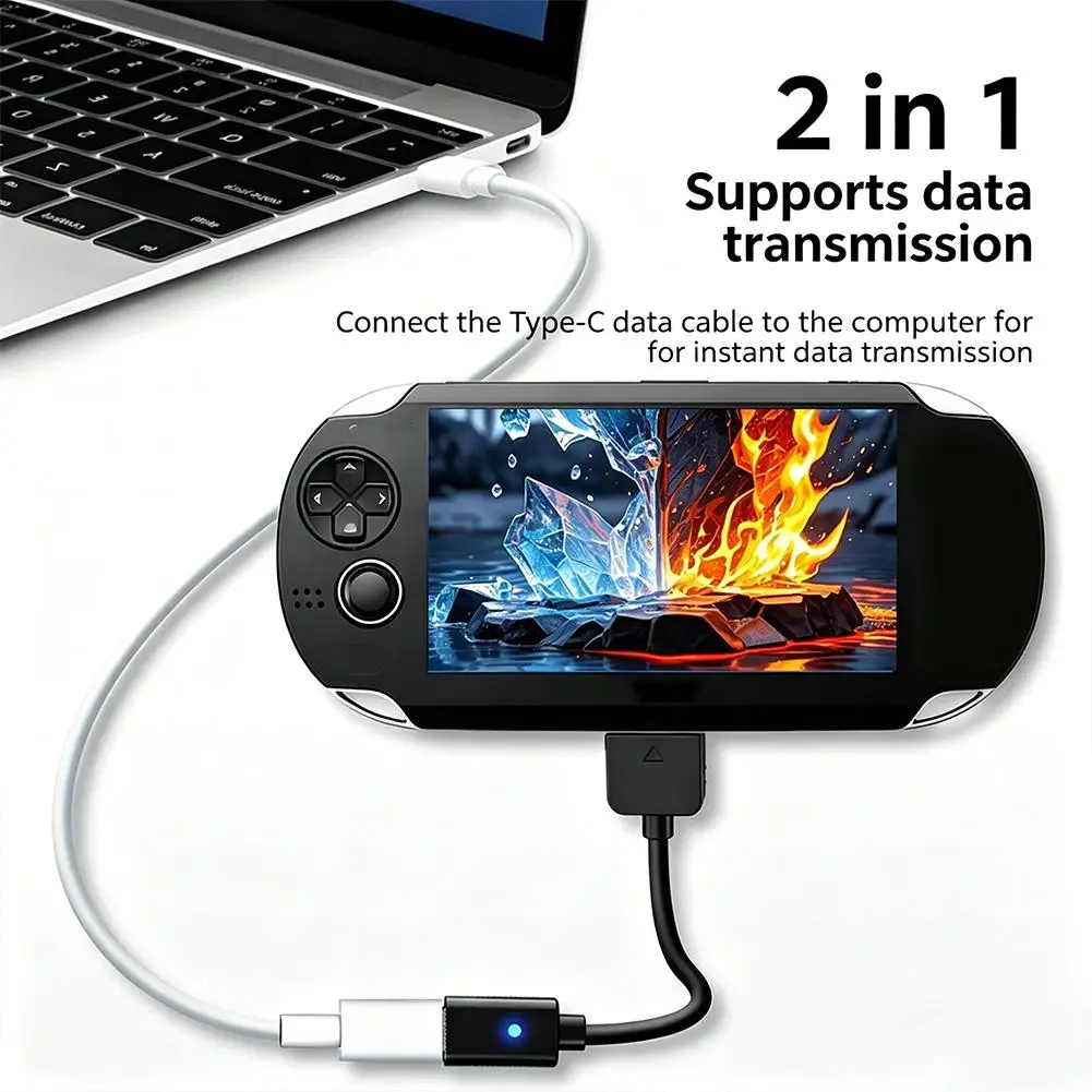 Cable USB C PD de 1/2/3 Piezas para el Control de Playstation Vita 1000, Cable de Alimentación para la Consola PS Vita 1000, Adaptador de Carga Tipo C