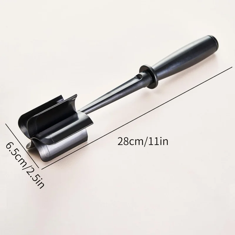 1 Pcs Meat Chopper, Ground Beef Chopper Tool, 11in Black Potato Masher for Kitchen