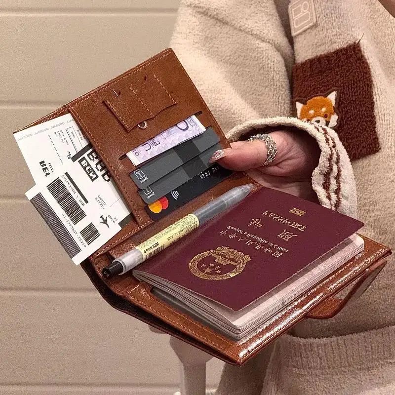 （Summer4）Travel Passport Wallet Women Man Card Holder RFID Blocking Credit Card ID Bag Plane Ticket Holder Multifunction Wallets view 4
