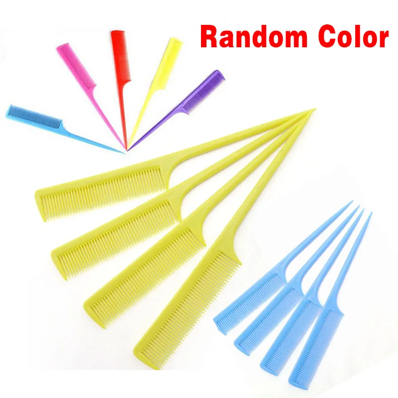 Plastic Peine Hair Comb Heat Resistance Fine-tooth Cosmetic Tail Comb Make up Tool for Woman Random Color