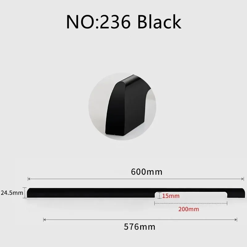 Super Long 1000mm Furniture Cabinet Handles, Black & Gold Hardware for Kitchen Drawer Wardrobe Door Window