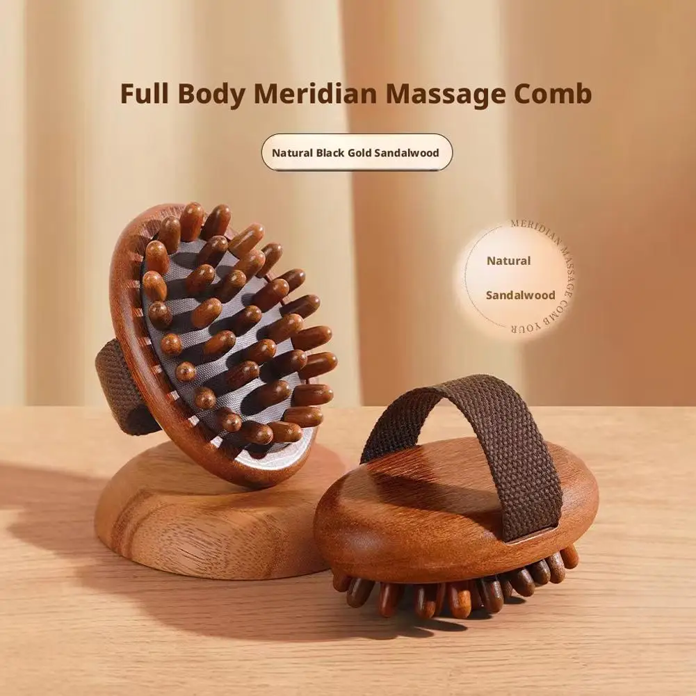 

Sandalwood Meridian Massage Brush Body Gua Sha Tool For Belly Waist Lymphatic Dredging Full Body Tension Relief Massager