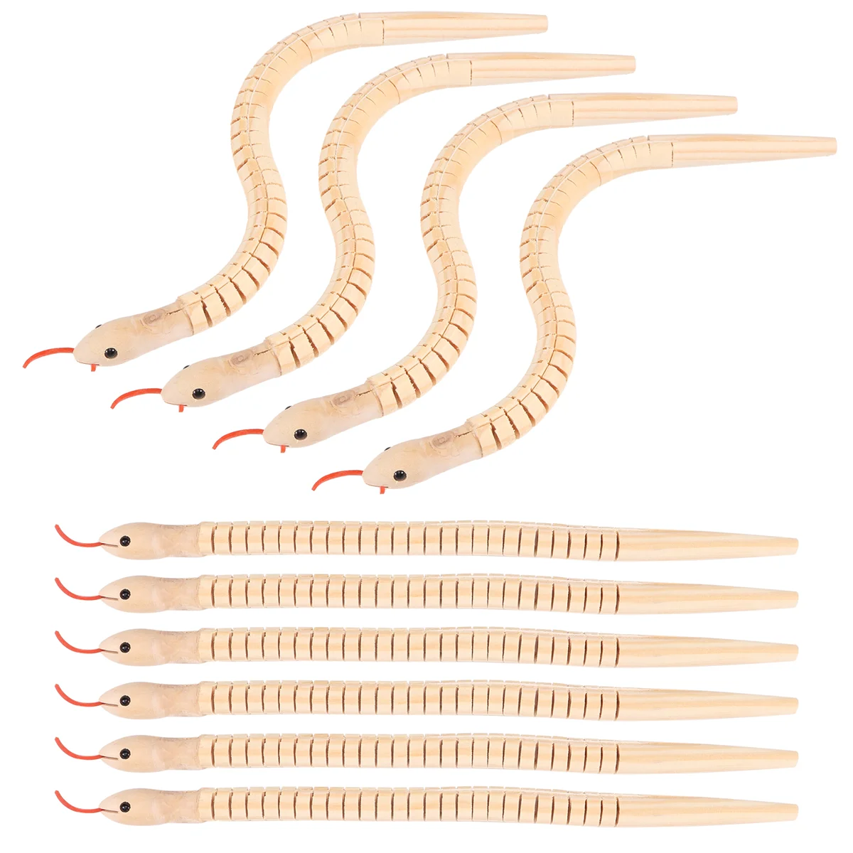 10 pz 12 pollici in legno non finito serpenti Wiggly snodati flessibile serpente in legno vuoto modello animale artigianato giocattoli per le arti