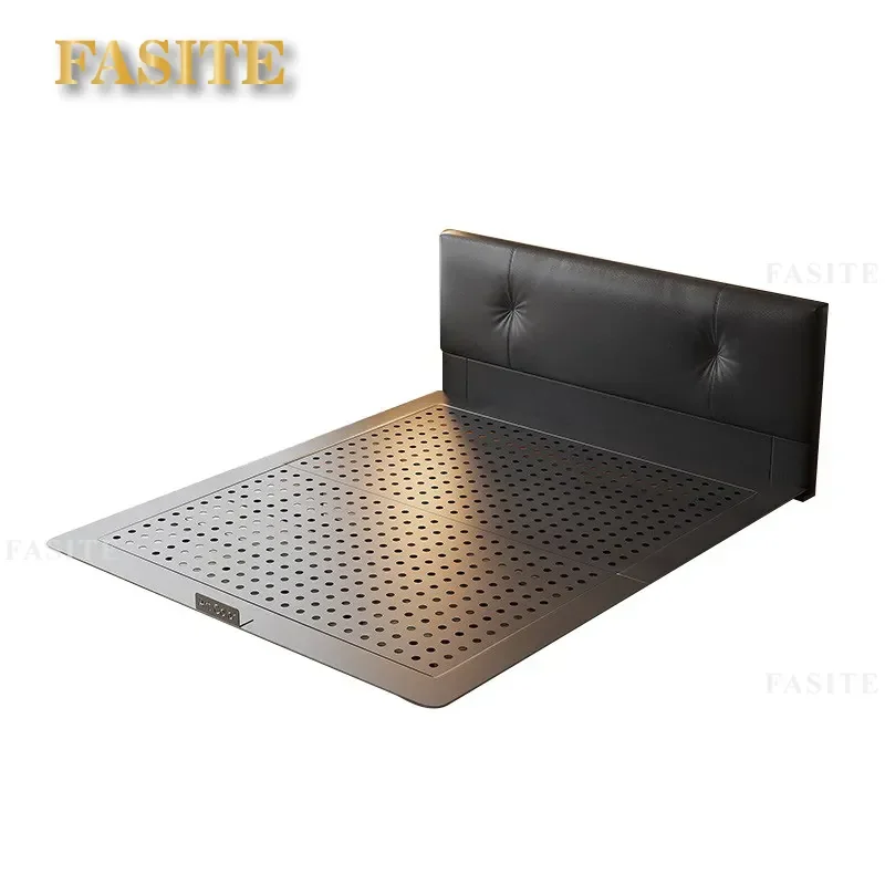 For Italian Light Luxury Carbon Steel Suspension Bed Adjustable Leather Backrest Modern Simple Master Bedroom Furniture