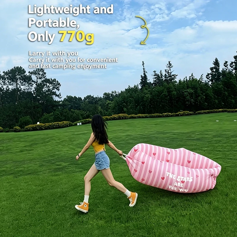 Outdoor Camping Portable Leisure Lazy Inflatable Sofa Seaside Foldable No Need To Inflate Seat Indoor Afternoon Nap Recliner