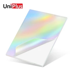 10 Sheets Holographic Cold Laminated Film Adhesive Transparent Lamination Film Waterproof Overlay Sheet Photo Card Protective