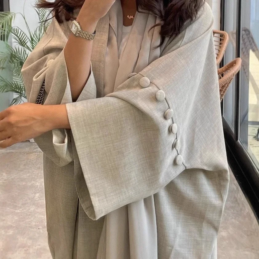 

New Dubai Open Abaya Muslim Women Maxi Dress Ramadan Eid Kebaya Kimono Cardigan Caftan Marocain Femme Robe Islam Jalabiya Kaftan