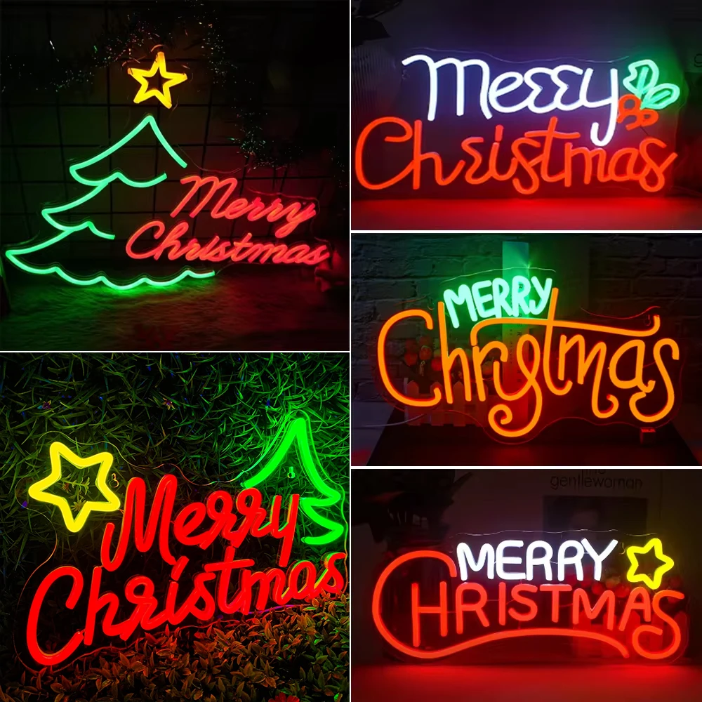 

Merry Christmas Neon Sign Led Santa Hat Neon Lights for Light UP Signs Bedroom Home Party Christmas Series Atmosphere Wall Decor