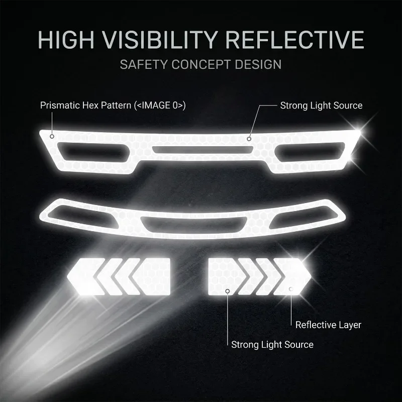 Motorcycle Helmet Warning Reflective Stickers Night Safety Driving Accessories Fluorescent Decorative Sticker Decal 2-10Sets