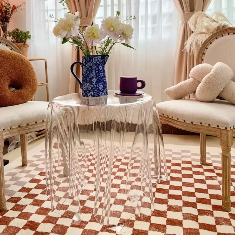 Acrylic Coffee Table Stylish Round End Table for Apartment Living Room Decor Creative Dining