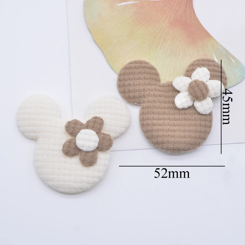 10Pcs Padded Kawaii Rabbit Bear Mouse Head Appliques for DIY Clothes Hat Shoes Toy Sewing Patches Handmade Headwear Clips Decor