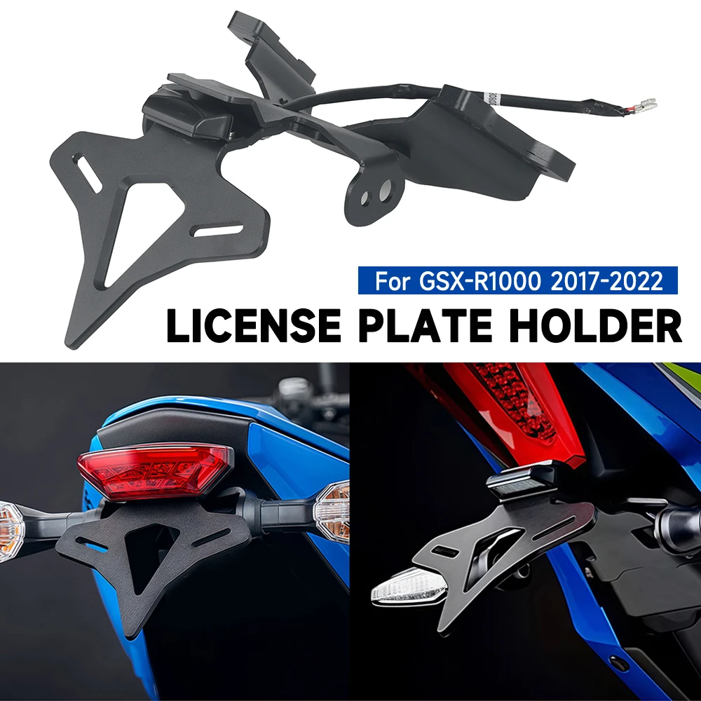 

For GSX-R1000 2017-2022 Motorcycle Rear Short Tail Light Stock License Plate Holder Tailstock Frame Bracket