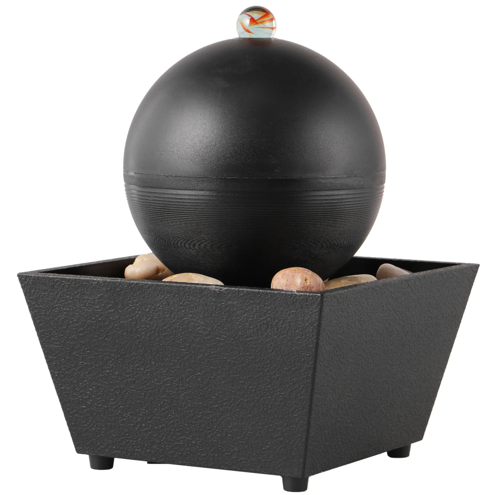 

1Pcs Black Running Water Adornment Feng Shui Desktop Bonsai Decoration Mini Fountain Ornament for Cabinet Office Room