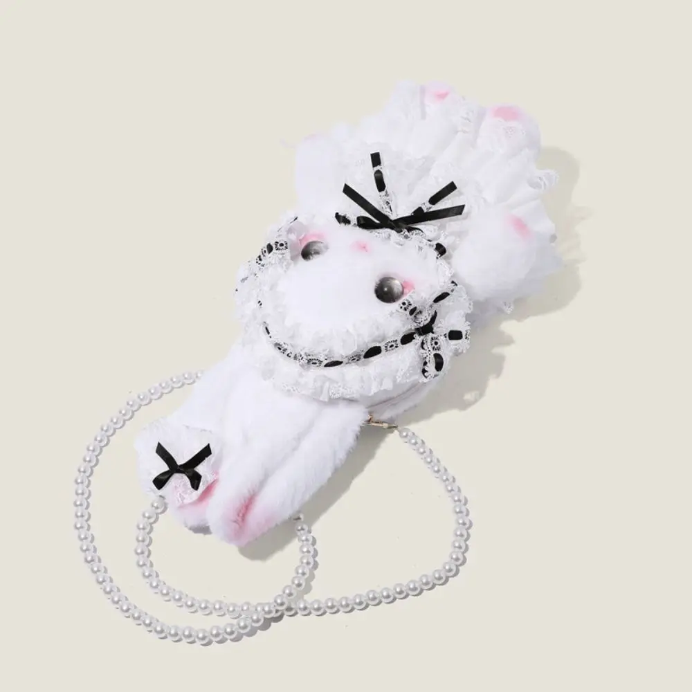 Cute Bunny Bag Princess Sweet Shoulder Bag Pearl Chain Lolita Crossbody Bags