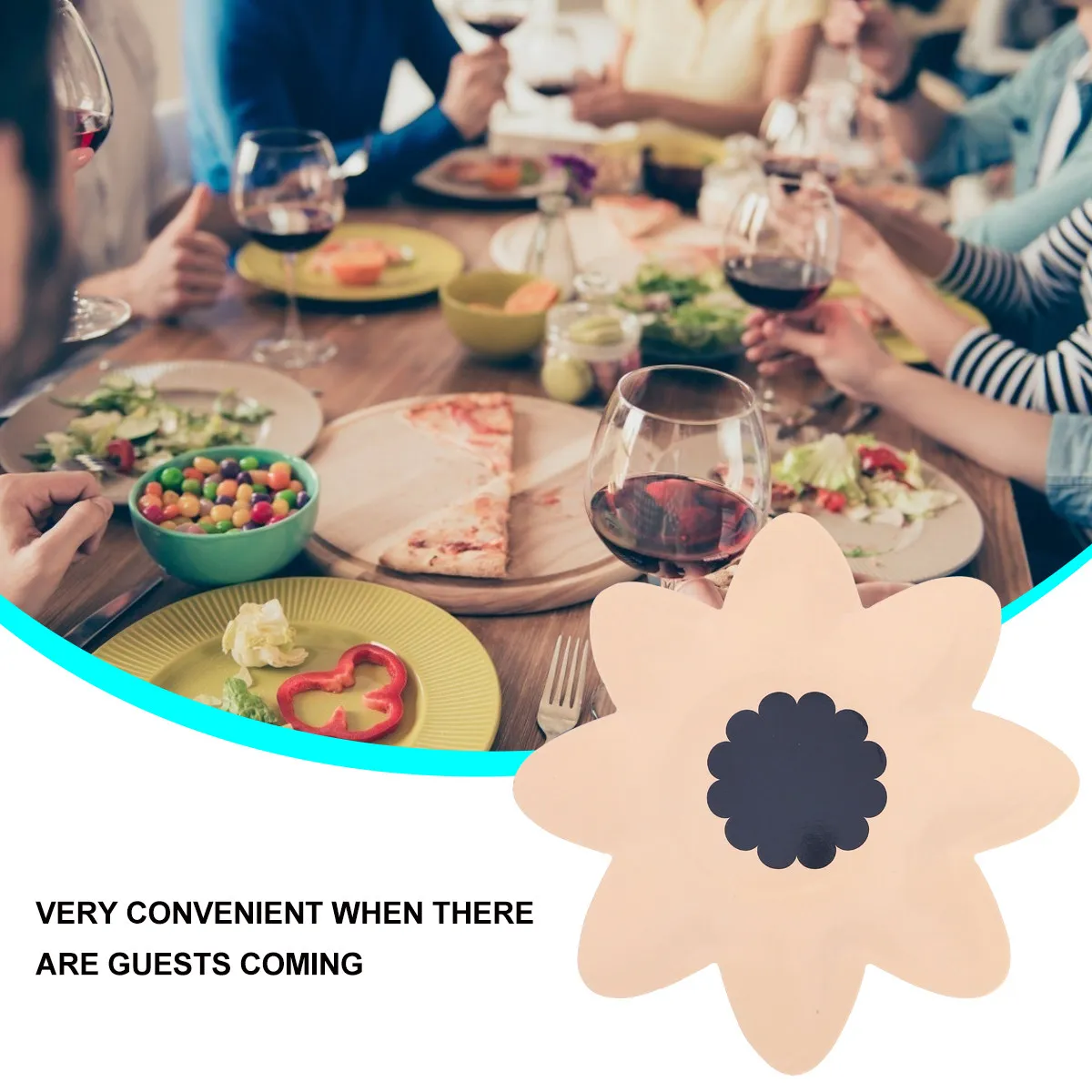 16Pcs Elegant Flower Design Recycled Paper Plates Set Perfect for Holiday Barbecue Pastry Dried Fruit Party Dinnerware