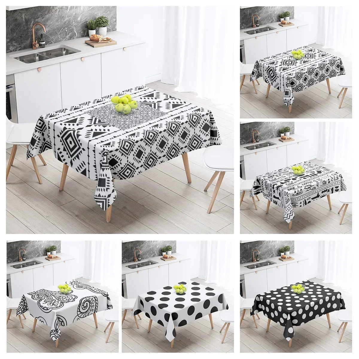 

Home tablecloths dining decoration and rectangular table accessories waterproof cloth Anti-stain simple Modern abstract nordic