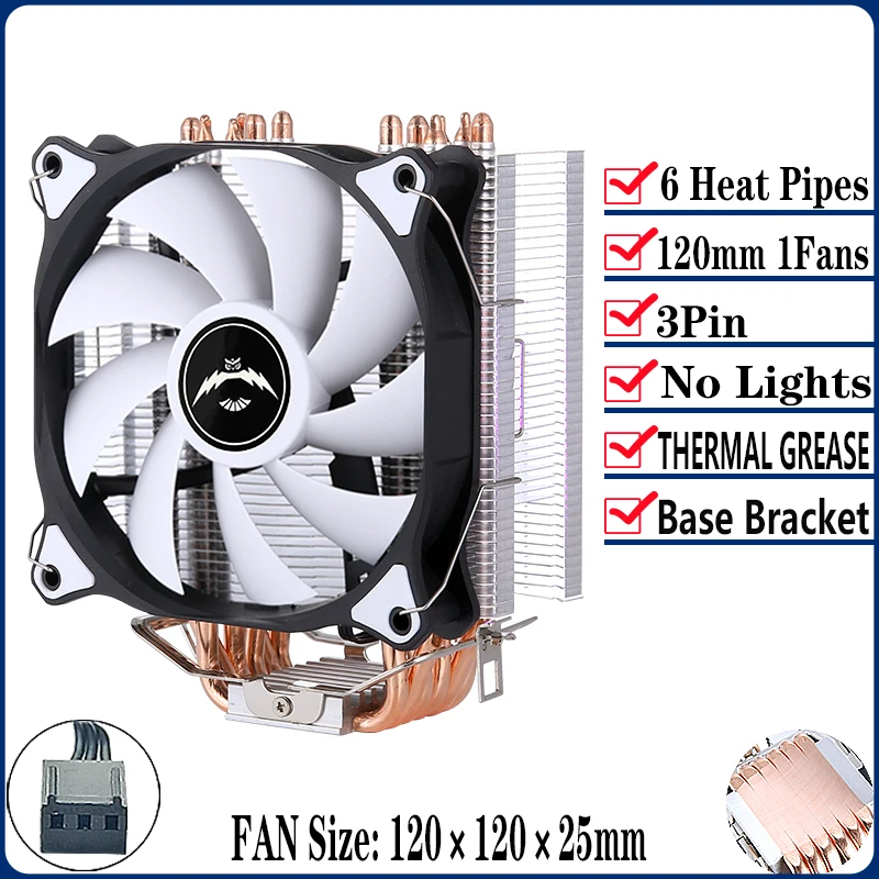 6Heat-pipes 1Fan3pin