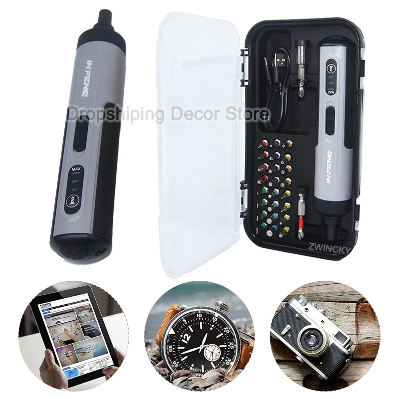 5/26 in 1 Rechargeable Cordless Power Screwdriver Set With LED 5N.m Torque Three-speed Adjustment Mini Screwdriver Repair Tools