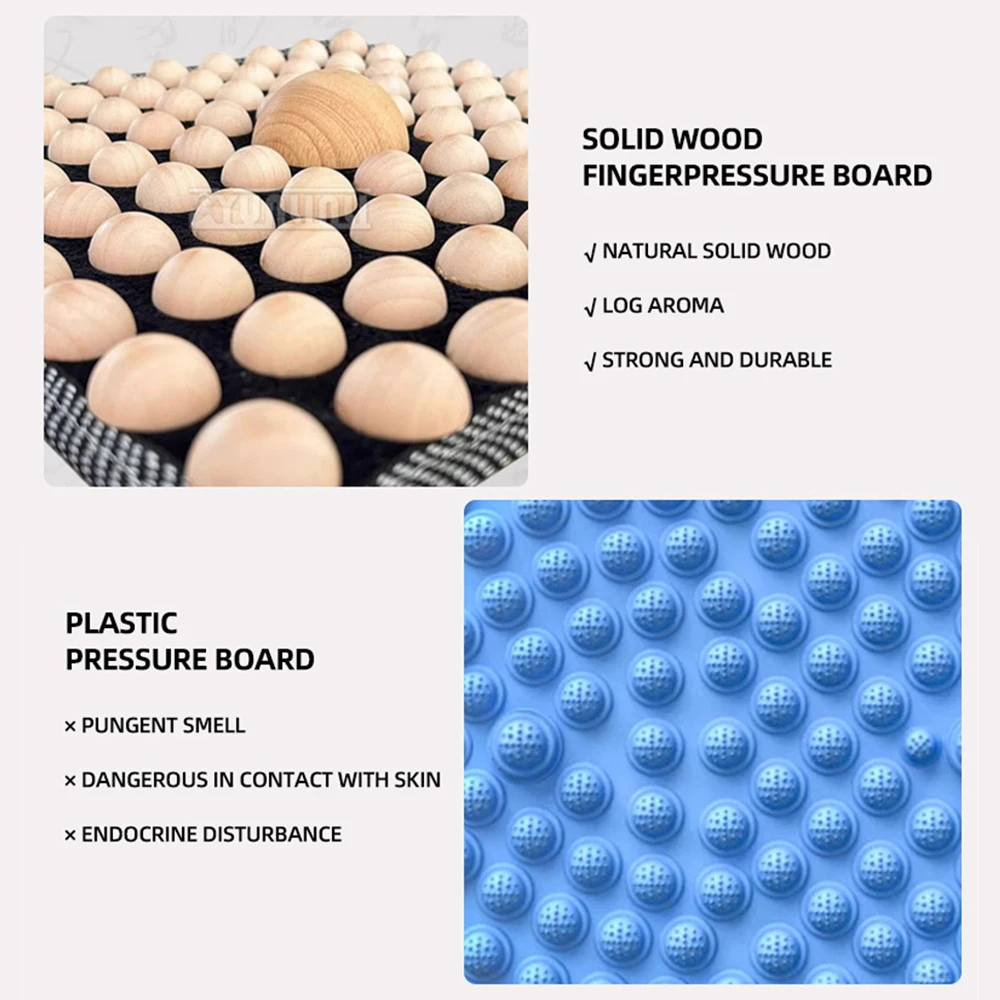Yunlin Li Household Solid Wood Foot Massage Mat Foot Therapy Massage Walking Blanket Acupressure Board Home Massage