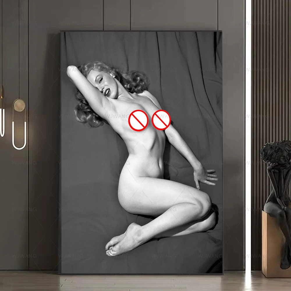 Marilyn Monroe Sexy Poster Nude Art Painting Canvas Posters and Prints Wall Art Picture for Living Room Bedroom Home Decoration