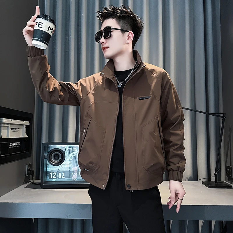 

Faionable Workwear Stand Collar Jaet Men's Spring Autumn Trendy Versatile Men's Top New Trend Autumn Outerwear Coat