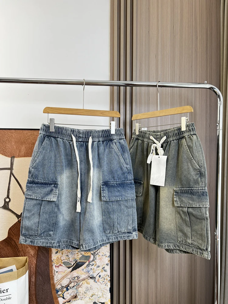 الرجعية الأمريكية Waed عارضة الرجال الصيف orts كبيرة كيت الدنيم الشبابية Vitali Sle تنفس العادية رقيقة