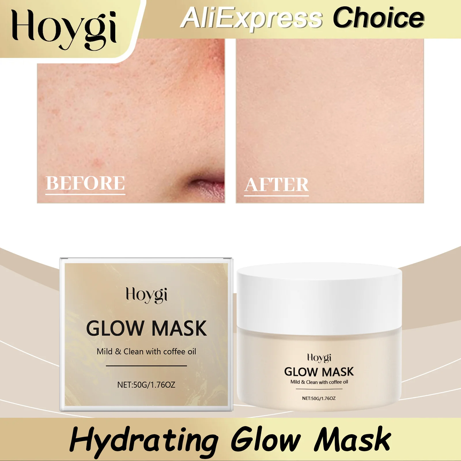 HOYGI Vitamin E Face Mask Shrink Pores Deep Moisturizer Brightening Facial Skin Care Carbomer Gentle Nourishing Anti Aging Mask