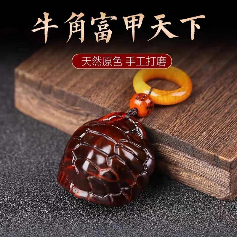 

Natural Old Material Yak Skull Carved Fujia World Hand Pieces Shell of Turtle Decoration Pendant Pendant Crafts Hand Toy Ornamen