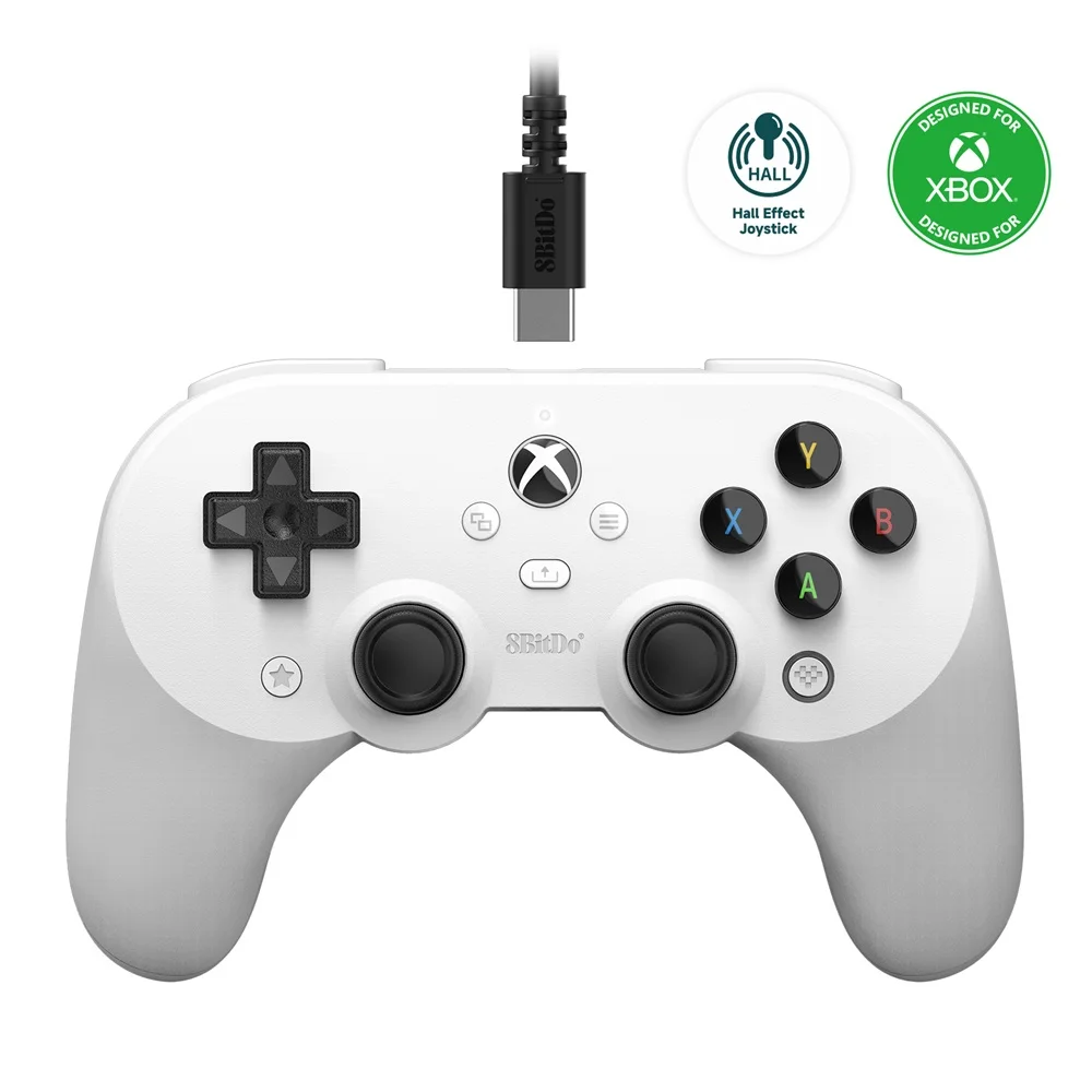 8Bitdo Black Pro 2 Xbox Controller Wired Gamepads Pc For Xbox Series Xbox One Windows 10 11 Hall Effect Joysticks And Triggers Size 8