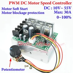 360W DC 12V~48V 18V 24V 30A DC Motor Speed Controller,High Power PWM module Regulator Soft Start Switch