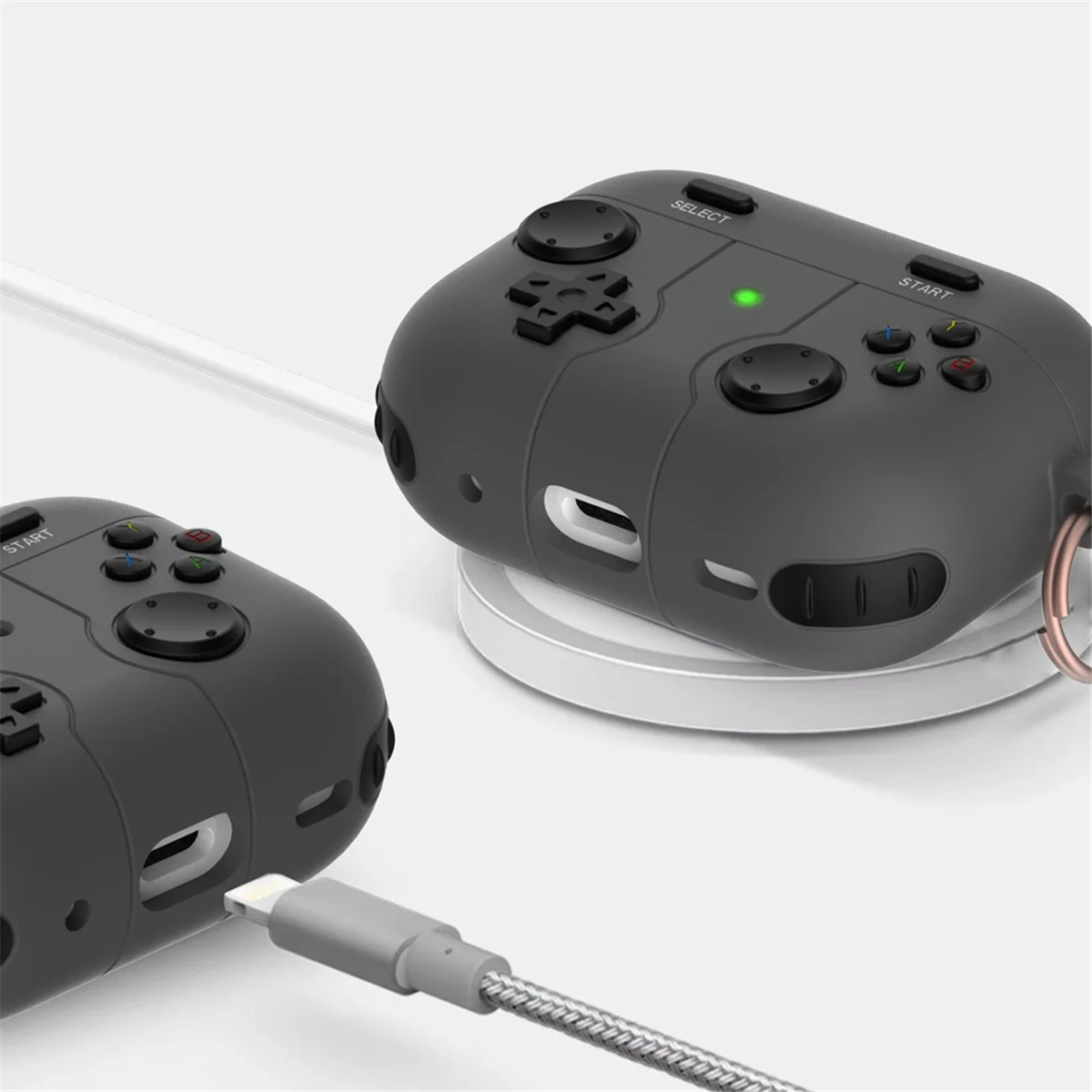 A57G-Suitable for Airpods Pro2 Protective Case Apple Bluetooth Headset Case Silicone Airpods Protective Case Gray