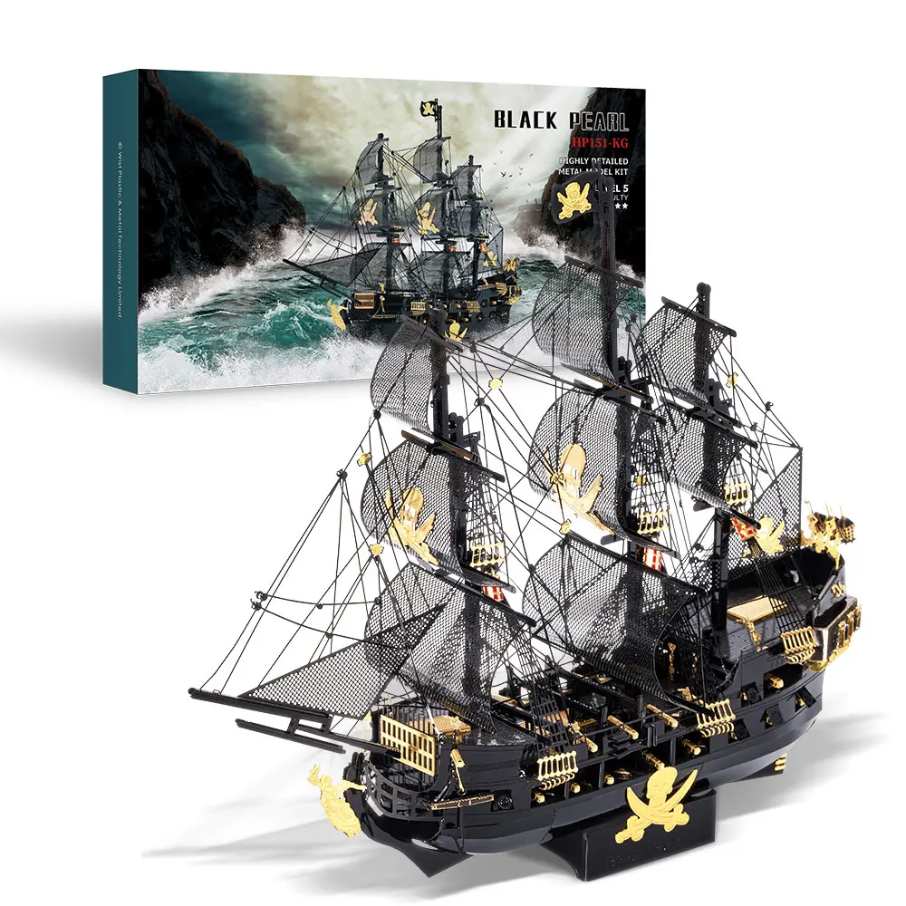 

Piececool 3D Metal Puzzle Building Blocks Black Pearl Model DIY Assemble Jigsaw Toy ,Christmas Birthday Gifts for Adults
