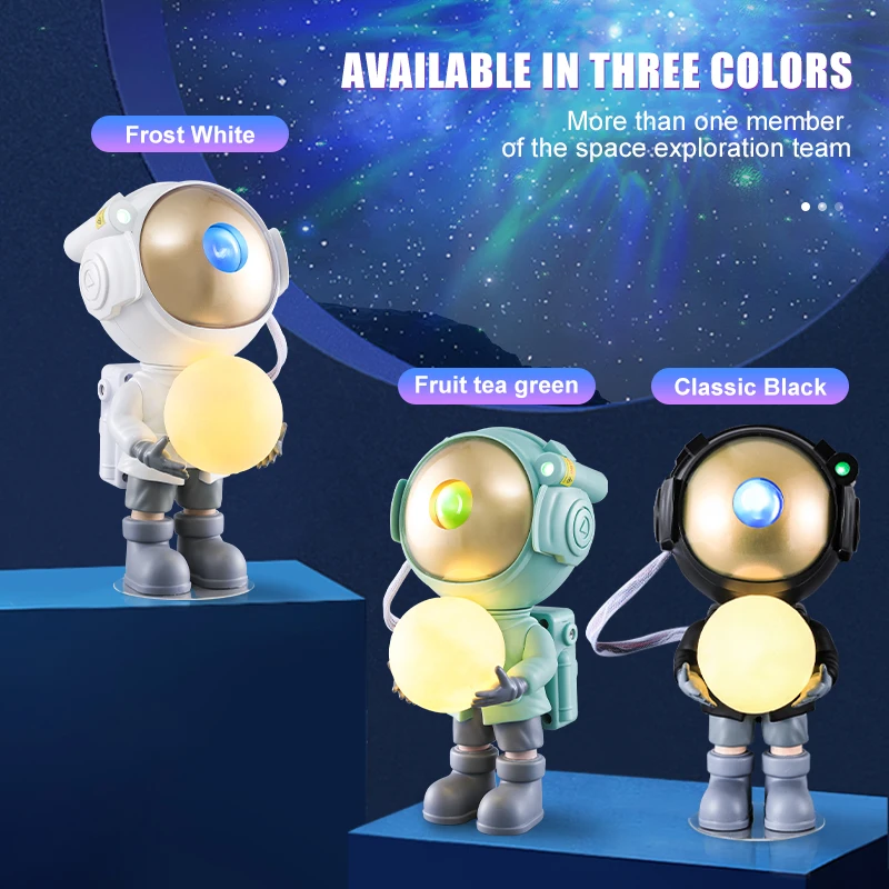 السماء المرصعة بالنجوم مصباح رائد الفضاء الإسقاط LED غالاكسي العارض ضوء ملون غالاكسي السماء غرفة نوم ضوء الليل غرفة الاطفال الديكور #4