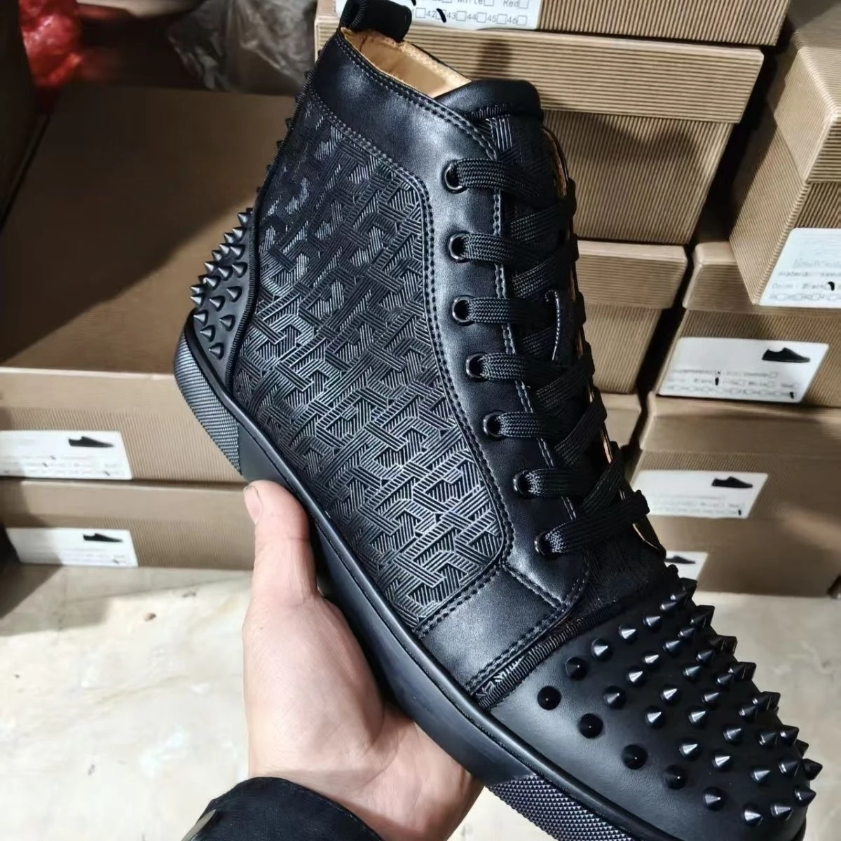 

2026 New Men's Rivet Casual Shoes, High-quality Men's Breathable Lace-ups with Round Heads To Increase Casual Shoes, Men's Shoes