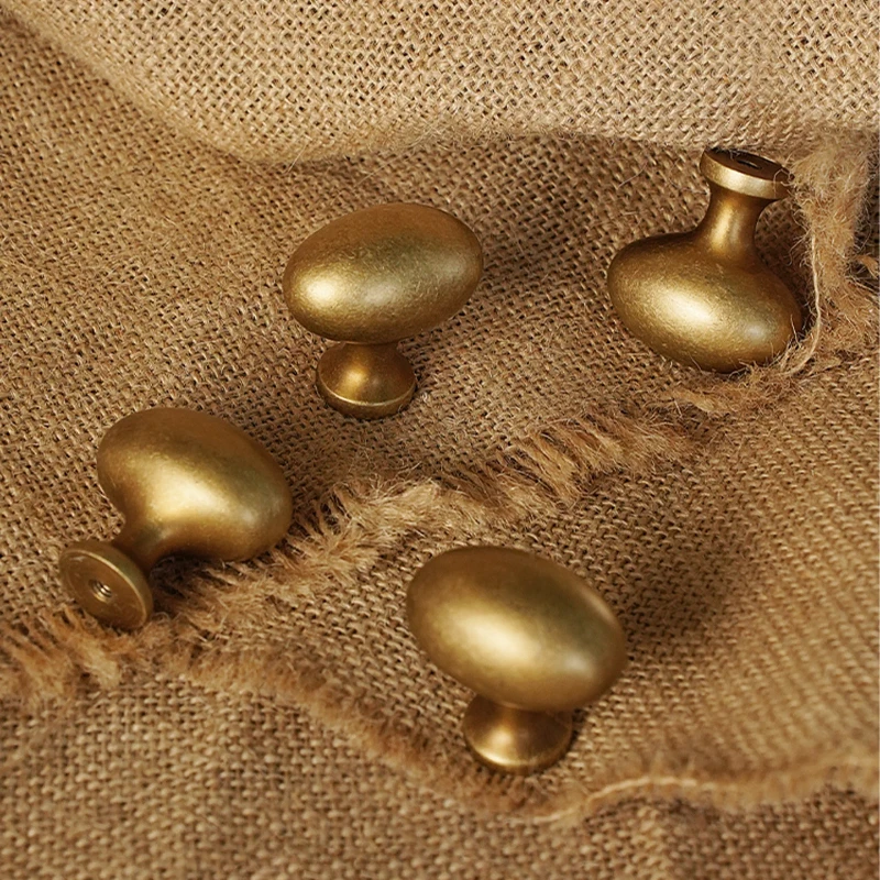 Brushed Brass Handles for Kitchen Solid Antique Cabinets Wardrobes and Drawers Single-Hole Dove-gg Shaped Bronze Knobs