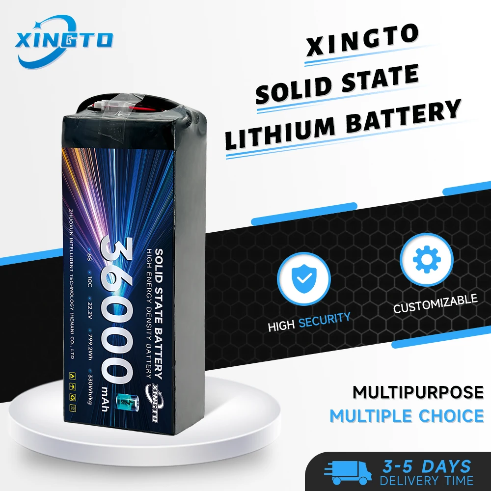 Xingto High Energy Density Semi Solid State 6s 36000mah 10c 330wh/kg Lipo Battery for Uav