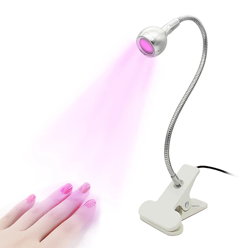 Led Nail Lamps Flexible Gooseneck Lamp Quicky Dry Nail Manicure Dryer Gel Polish Curing Light For Gel Nails Clip Lamp