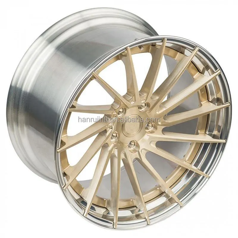 Deep Dish Staggered 2-peices Chrome Gold Barrel 5x114 120 Forged Car Alloy Wheels Rims for Alpina B4 BAC