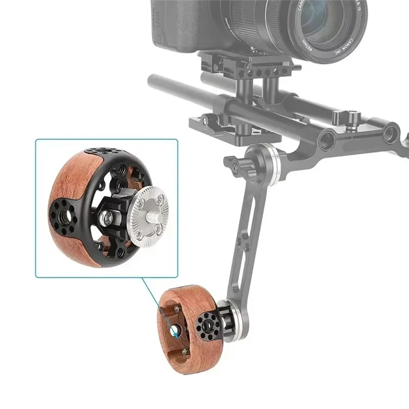 

Round Camera Wooden Handgrip Handgrip For ARRI Rosette M6 Thread Mount Handgrip For DSLR Shoulder Rig Photography