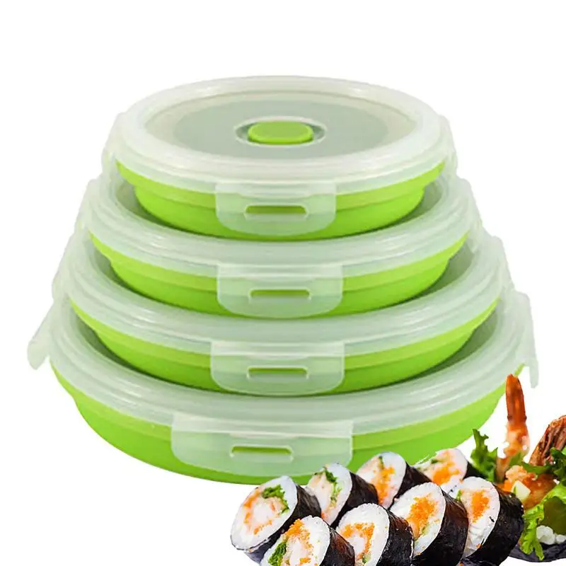 Storage Containers For Food Silicone Food Storage Containers With Lids Stacking 4 Pack Camping Food Storage