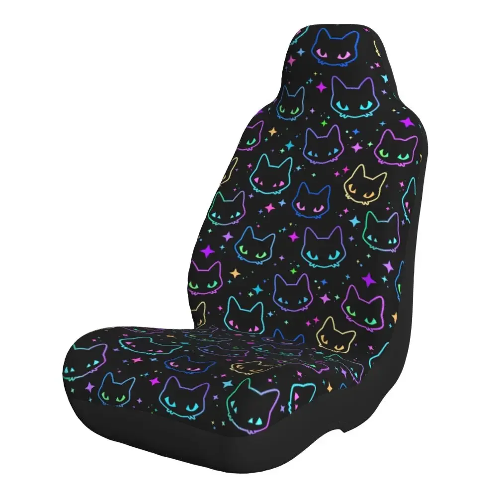 

Colorful Neon Cat Heads Car Seat Covers Universal Suitable for Small Cars, Trucks, SUVs Seat Cushion Unique Style
